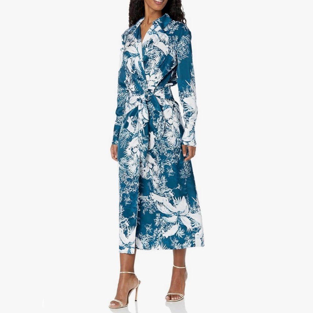 GUESS Country Garden Teal Print Dorothee Dress
